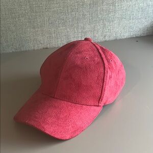 Red Suede Baseball Cap